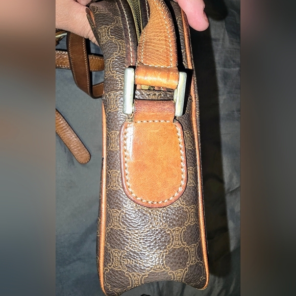 Clean Authentic Vintage Celine Brown Leather Macadam Crossbody - Picture 6 of 11